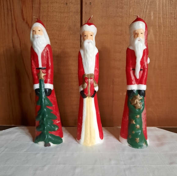 Unbranded Other - Vintage Christmas Candles Tall Santa Holding Tree Present Sack of Gifts